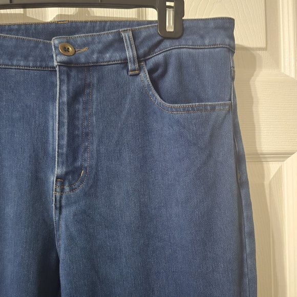 Halara Flex™ Mid-Rise Bootcut Jeans w/ 4-Way Stretch, Dark Wash, Sz Large, EUC! - Picture 6 of 12